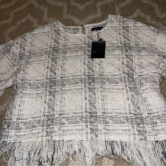 FATE Chic Fringe Plaid Top - Picture 1 of 6